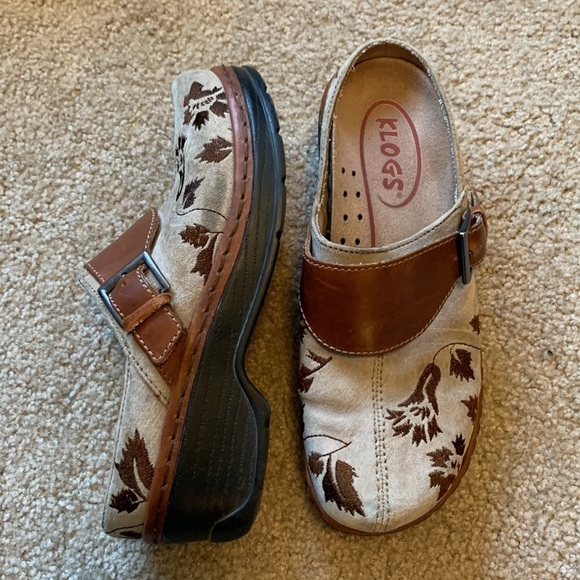 Klogs Austin Suede Tapestry Clog Mule 7.5 Western Floral Leather Slip-On Comfort - Picture 11 of 13